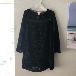 NWT Rue 21 Clover + Scout Black Velvet Lace Dress